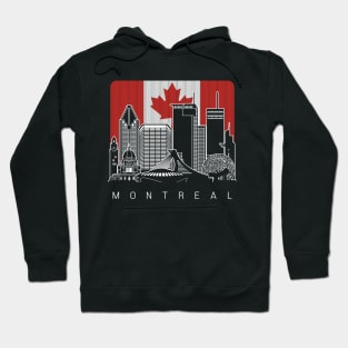 Montreal Canada Skyline Canadian Flag Hoodie